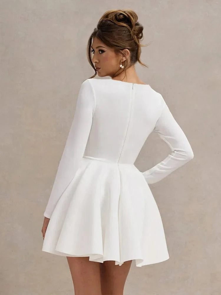 Robe Cocktail Blanche Chic Et Classe 2