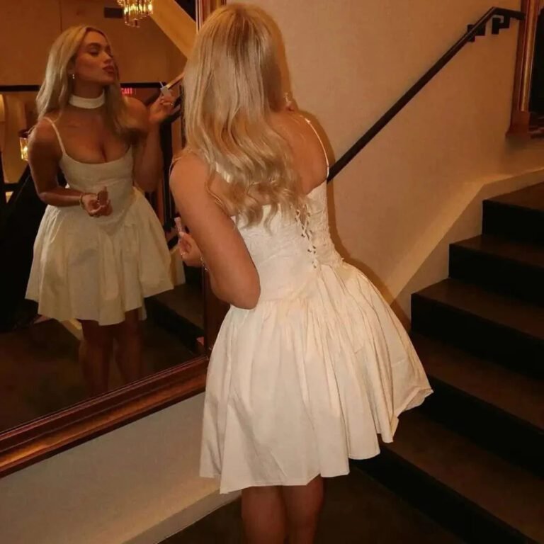 Robe Corset Courte Evasee A Bretelles 4