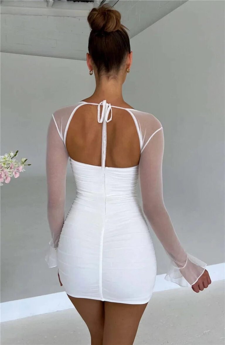 Robe Courte Avec Manches Transparentes 4