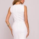 Robe Courte Blanche En Dentelle Pour Cocktail