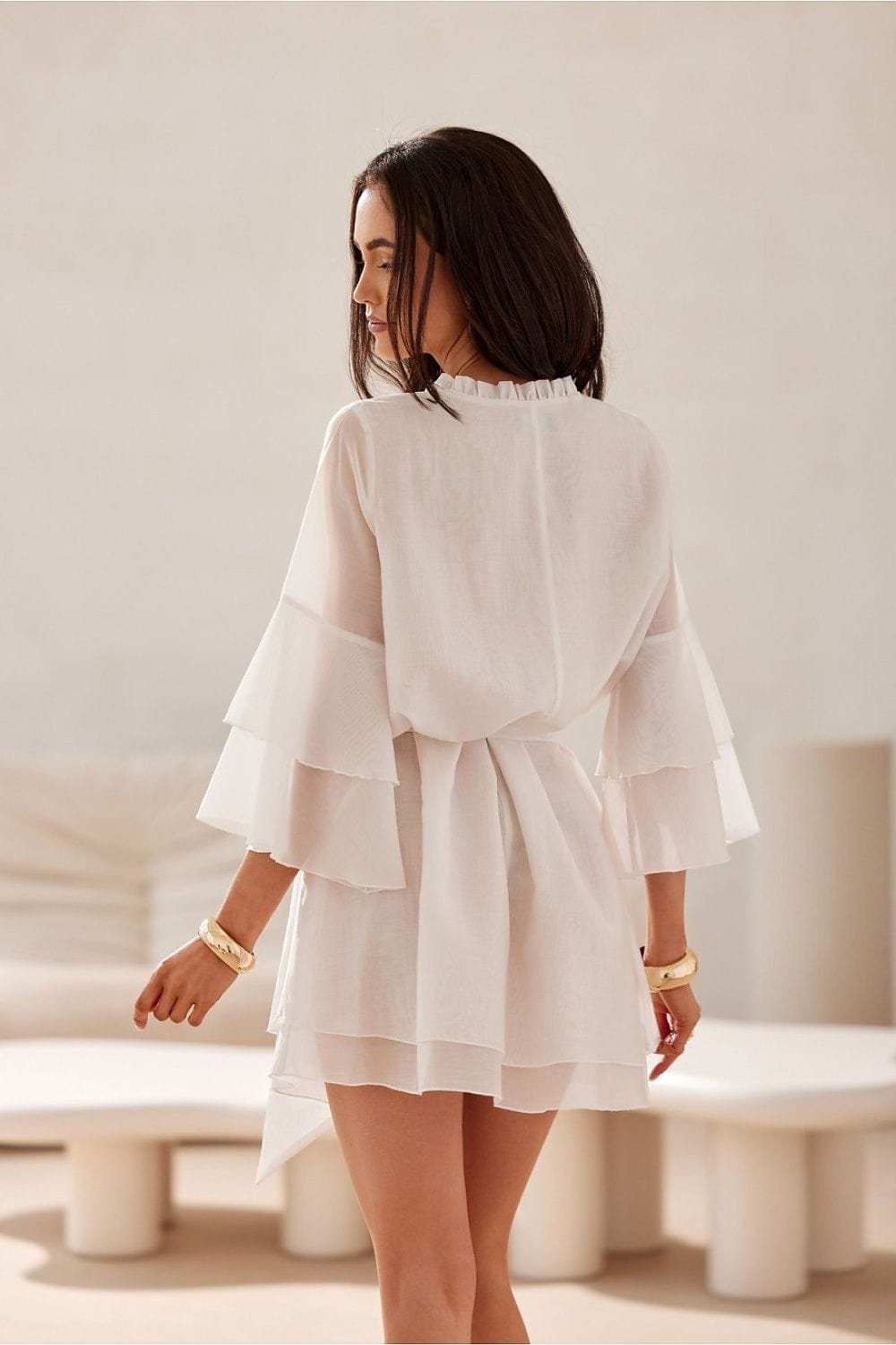 Robe Courte Boheme Manches Longues Ete