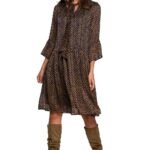 Robe Courte Boheme Marron A Pois S