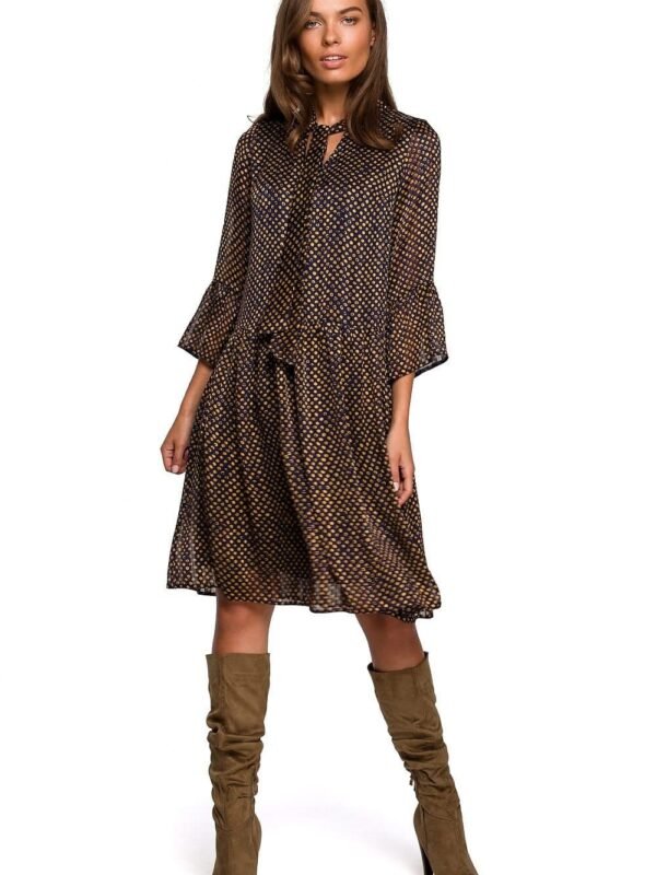 Robe Courte Boheme Marron A Pois S
