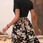Robe Courte Casual Avec Jupe Fleurie 2