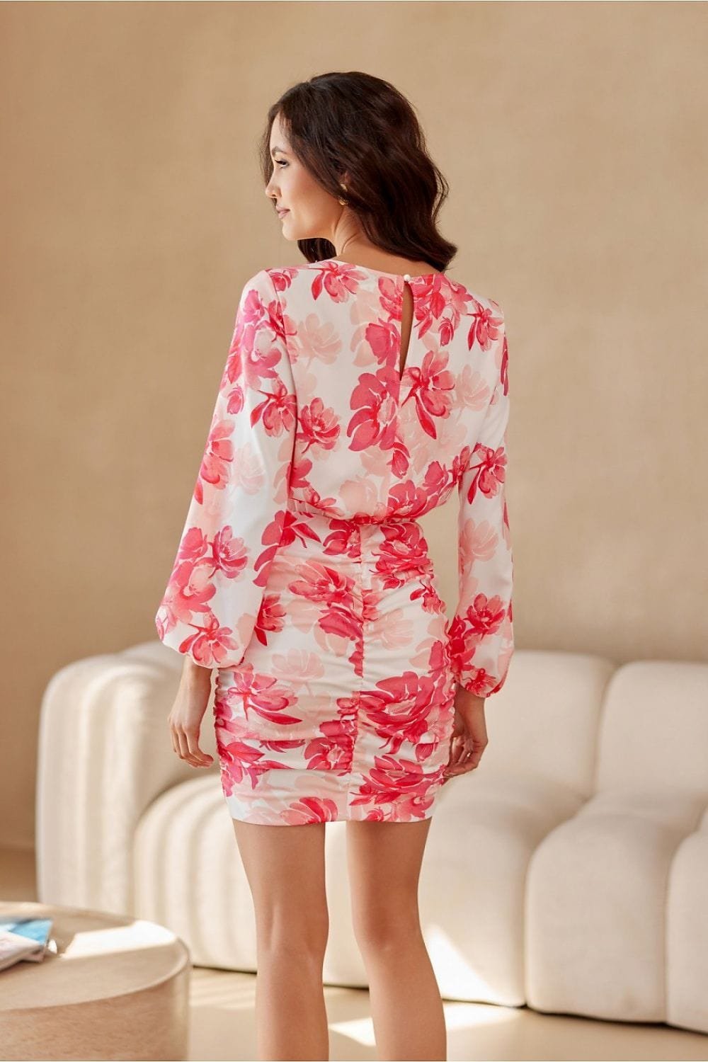 Robe Courte Fleurie Manches Longues 5