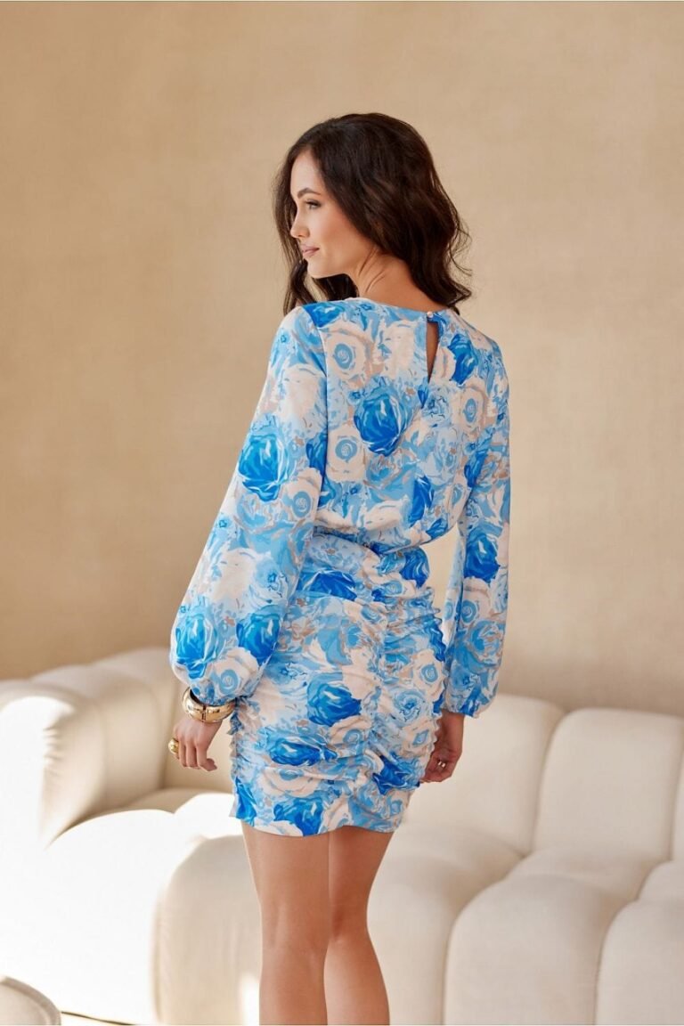 Robe Courte Fleurie Manches Longues