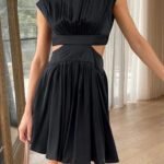 Robe Courte Fluide Col Halter Noir S