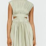 Robe Courte Fluide Col Halter Vert Sauge S