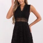 Robe Courte Noire En Dentelle Chic Noir Taille Unique