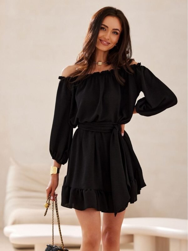 Robe Courte Noire Epaules Denudees Chic Noir S M