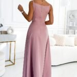 Robe De Bal Chic Rose Longue Fendue 3