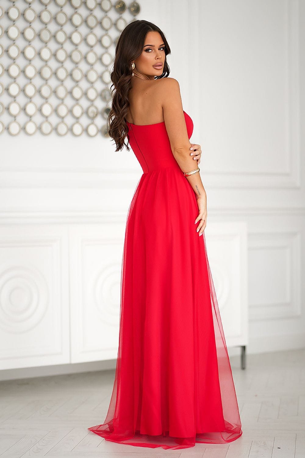 Robe De Bal Longue Fendue Haut Paillete 2