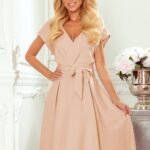 Robe De Cocktail Beige Trapeze Beige S