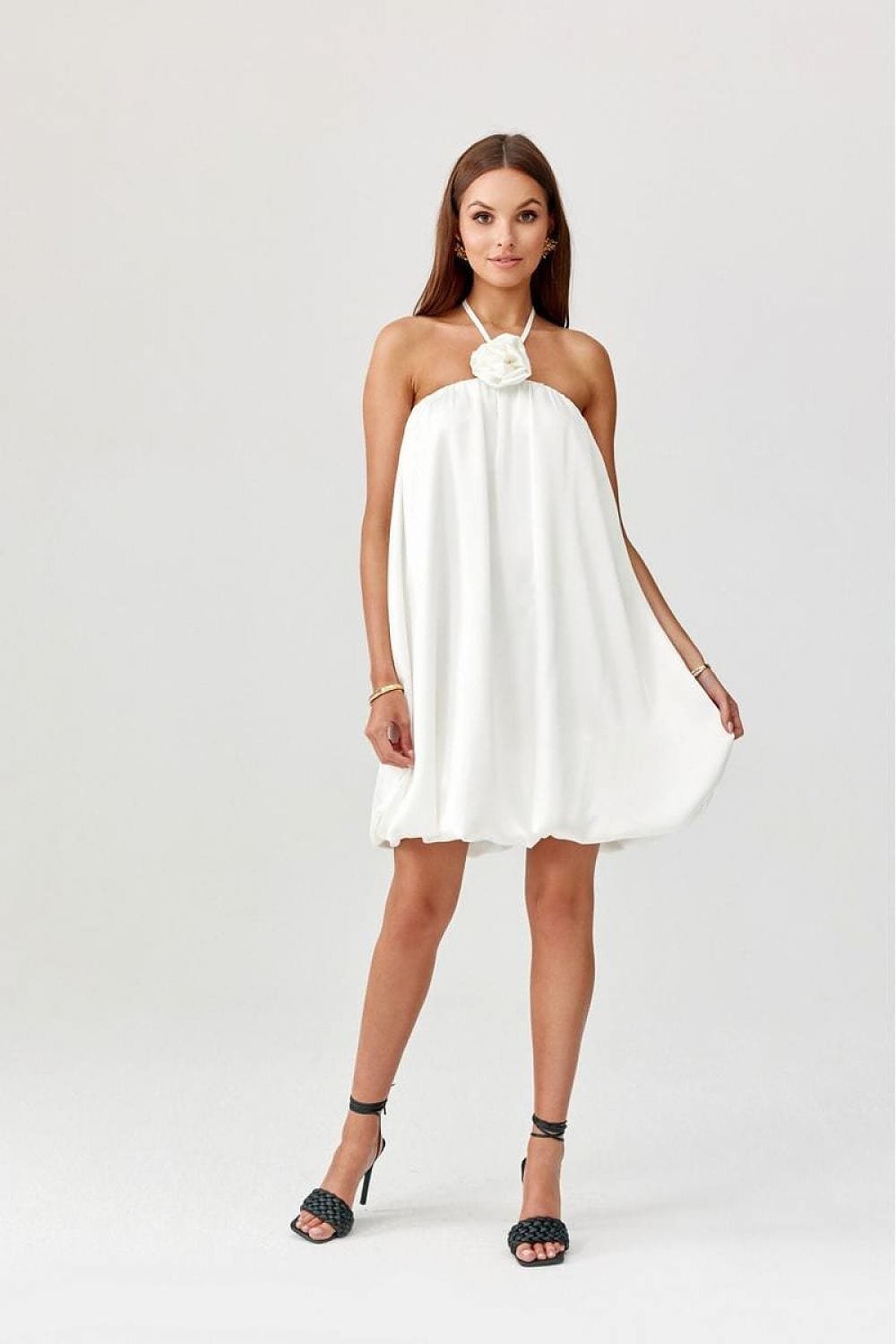 Robe De Cocktail Blanche Courte Dos Nu
