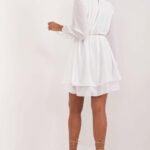 Robe De Cocktail Blanche Fluide Manches Longues