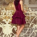 Robe De Cocktail Bordeaux Trapeze Courte 2