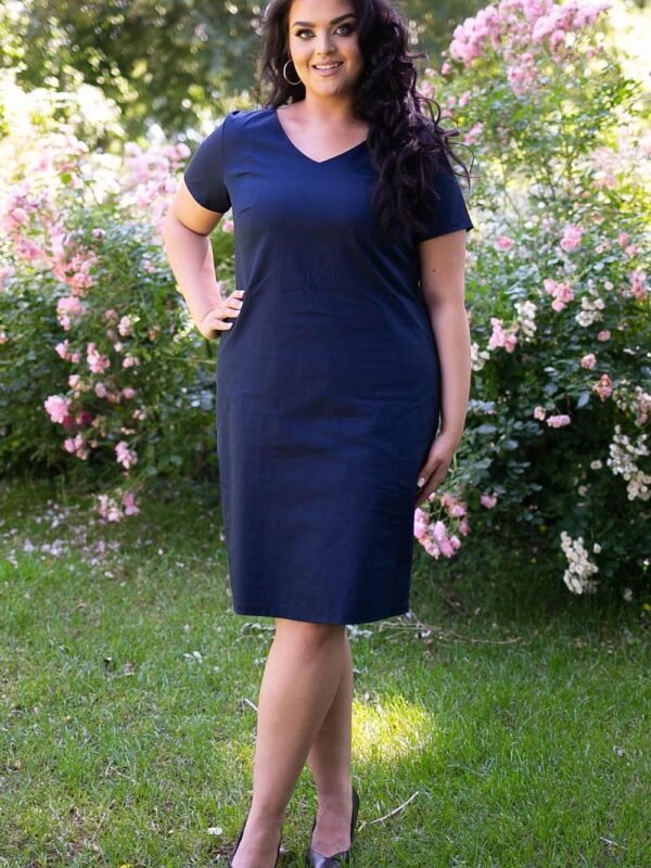 Robe De Cocktail Chic Grande Taille Bleu Marine 38