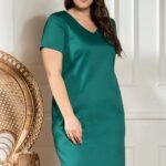 Robe De Cocktail Chic Grande Taille Vert 38