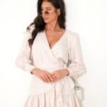 Robe De Cocktail Courte Avec Manches Longues Bouffantes 12