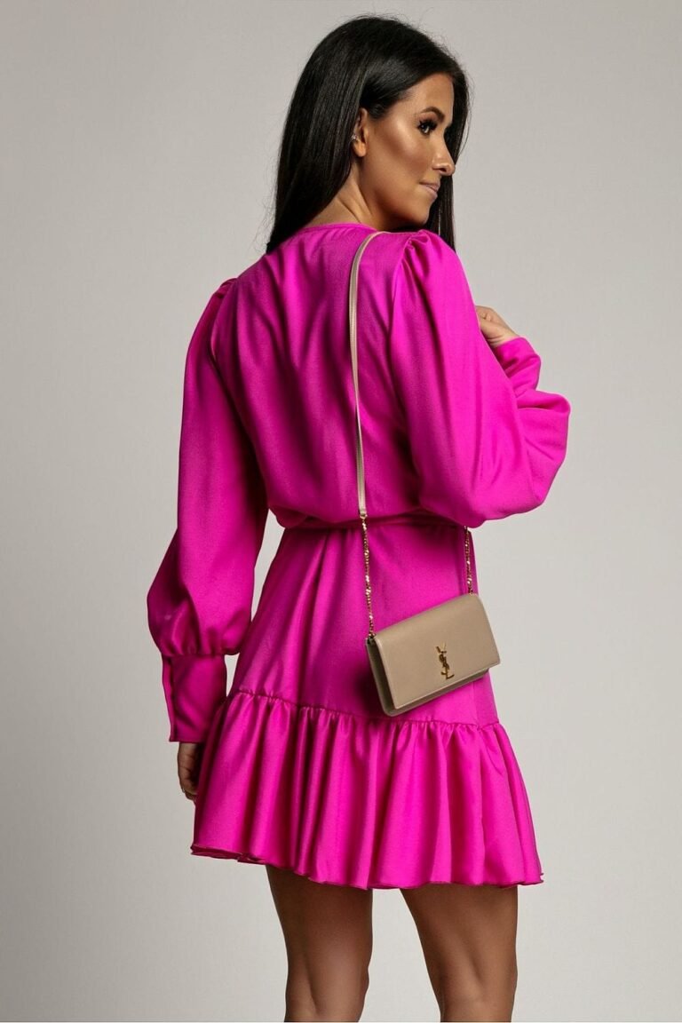 Robe De Cocktail Courte Avec Manches Longues Bouffantes 38