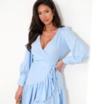 Robe De Cocktail Courte Avec Manches Longues Bouffantes 9