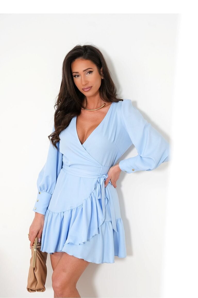 Robe De Cocktail Courte Avec Manches Longues Bouffantes 9