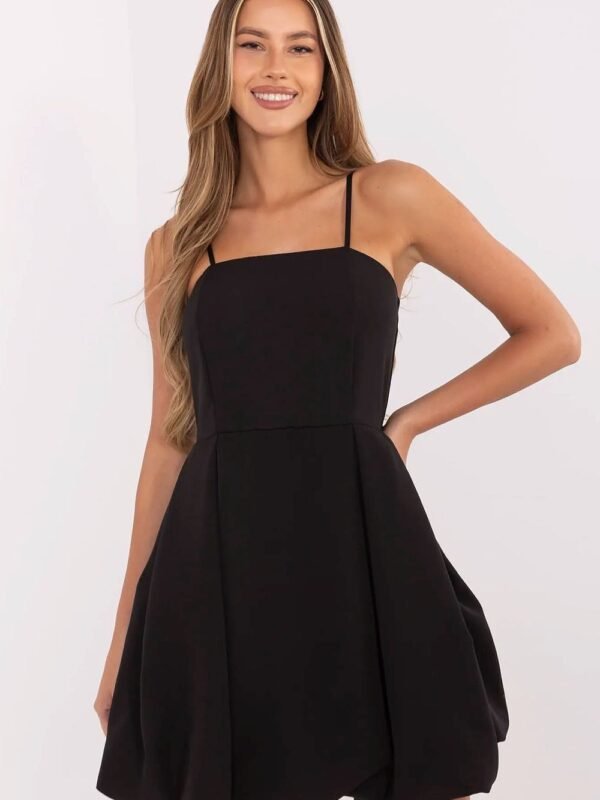 Robe De Cocktail Courte Noire A Bretelles Noir Taille Unique