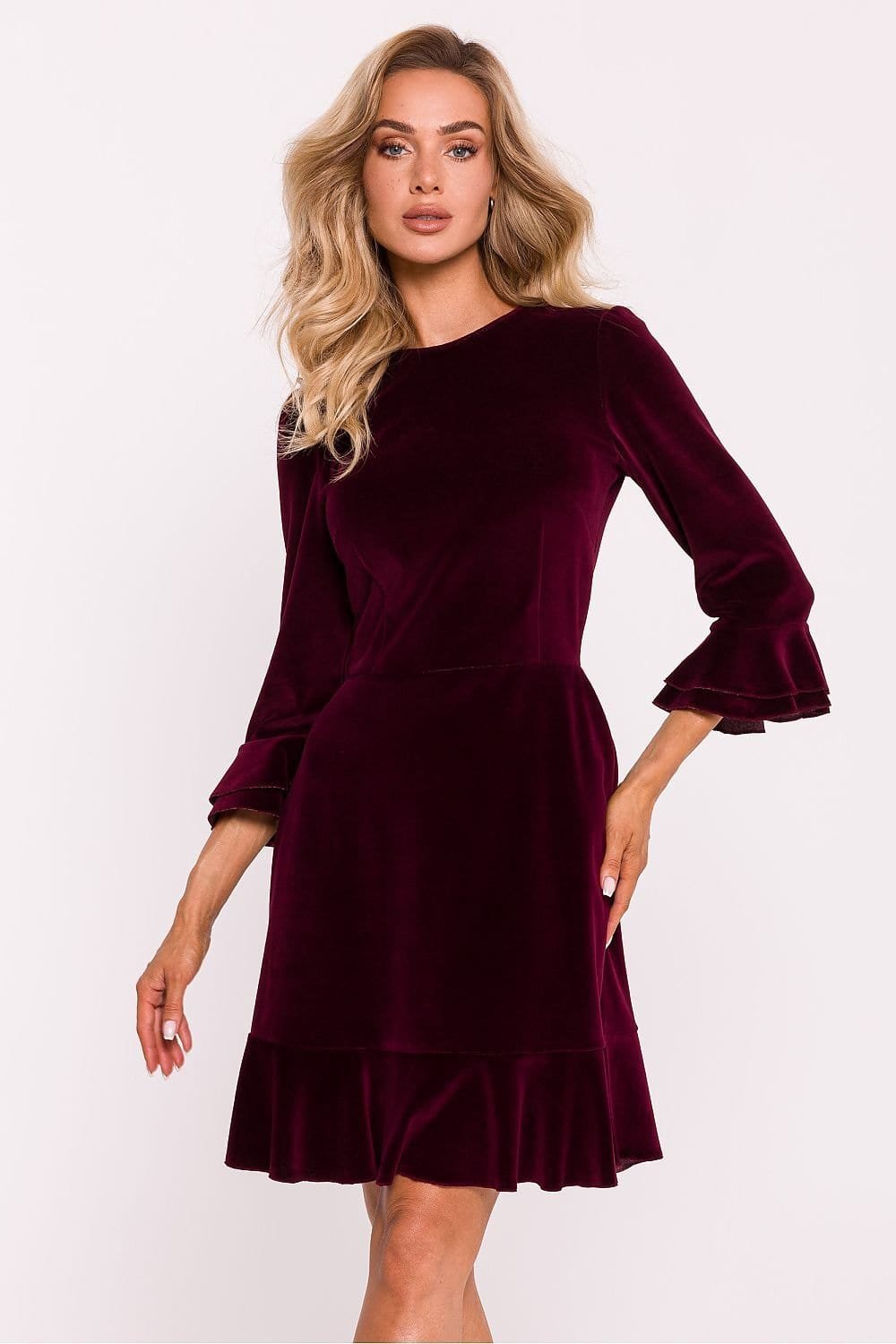 Robe De Cocktail En Velours Chic Bordeaux S