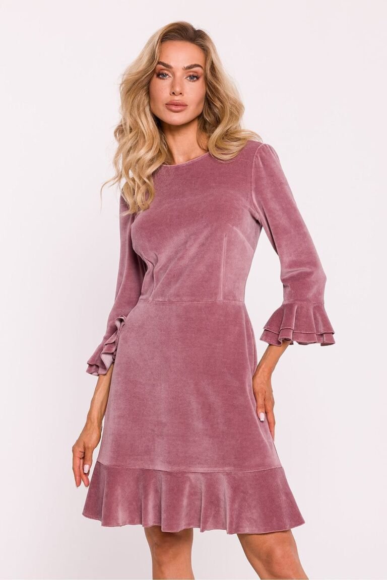 Robe De Cocktail En Velours Chic Rose S