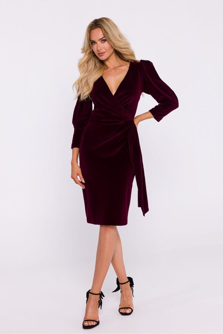 Robe De Cocktail En Velours Manches Longues 3