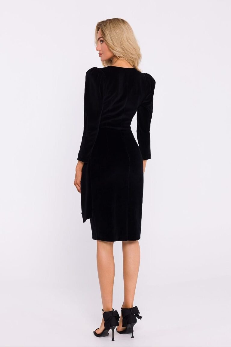 Robe De Cocktail En Velours Manches Longues 8