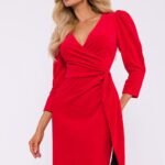 Robe De Cocktail En Velours Manches Longues Rouge S