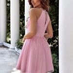Robe De Cocktail Evasee En Tulle A Bretelles 6