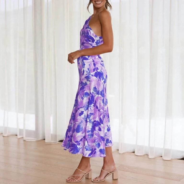 Robe De Cocktail Fleurie A Une Epaule 5