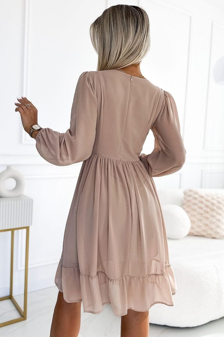 Robe De Cocktail Fluide Manches Longues