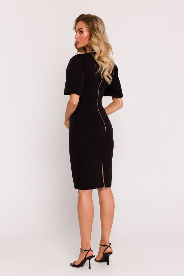 Robe De Cocktail Fourreau Manches Courtes 4