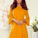 Robe De Cocktail Jaune Manches Longues 2