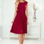 Robe De Cocktail Jupe Plissee Manches Courtes 21