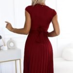 Robe De Cocktail Jupe Plissee Manches Courtes 8
