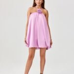 Robe De Cocktail Lilas Courte Sans Manches 2