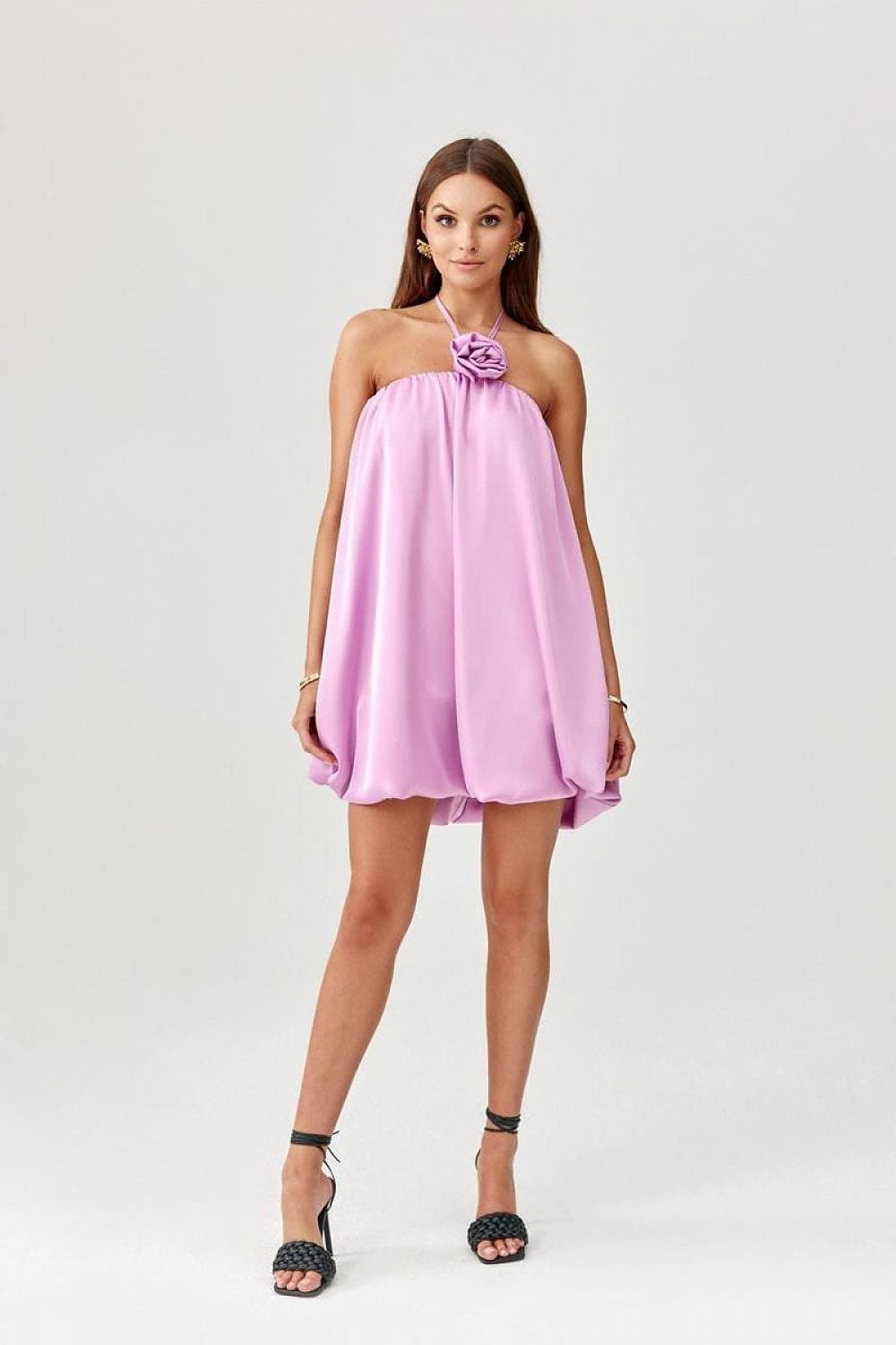 Robe De Cocktail Lilas Courte Sans Manches 2