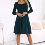Robe De Cocktail Manche Longue Trapeze