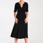 Robe De Cocktail Midi Evasee Noir S