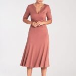 Robe De Cocktail Midi Evasee Terracotta S