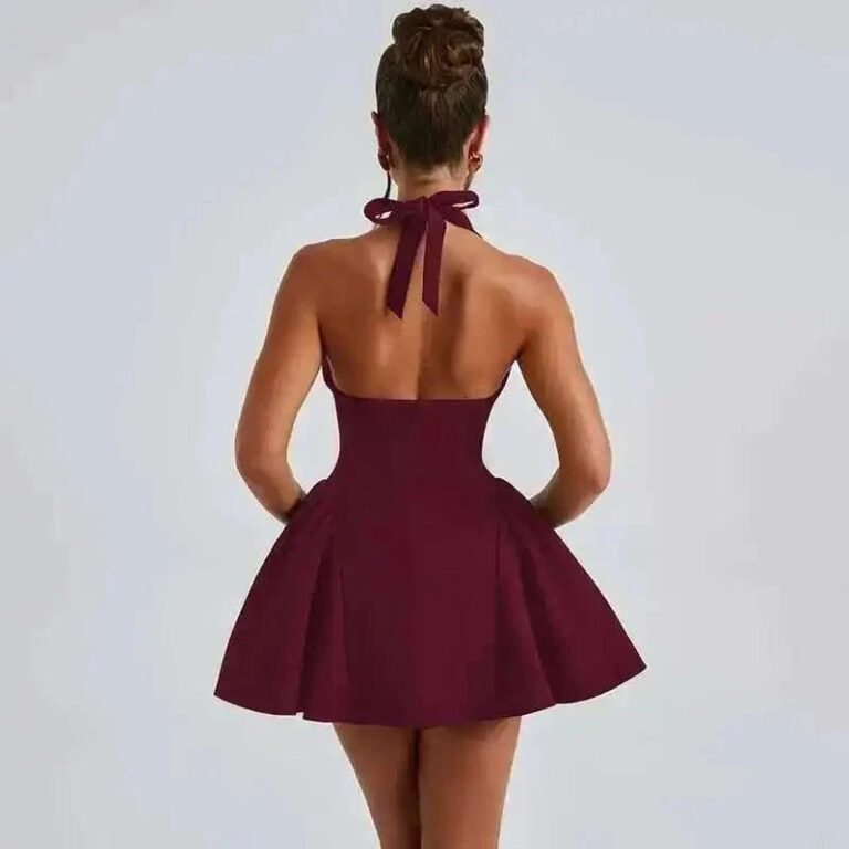 Robe De Cocktail Mini Evasee Dos Nu 2