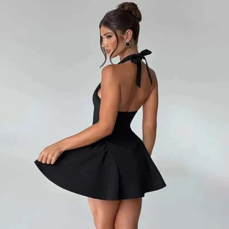 Robe De Cocktail Mini Evasee Dos Nu 4
