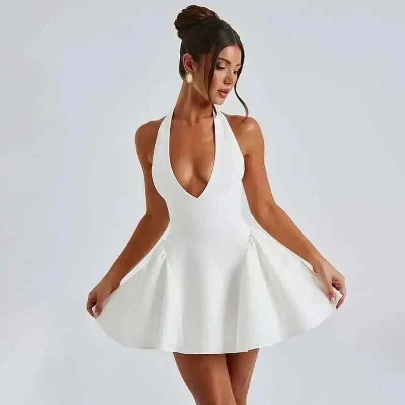 Robe De Cocktail Mini Evasee Dos Nu 6