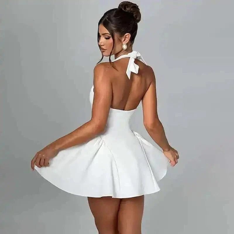 Robe De Cocktail Mini Evasee Dos Nu