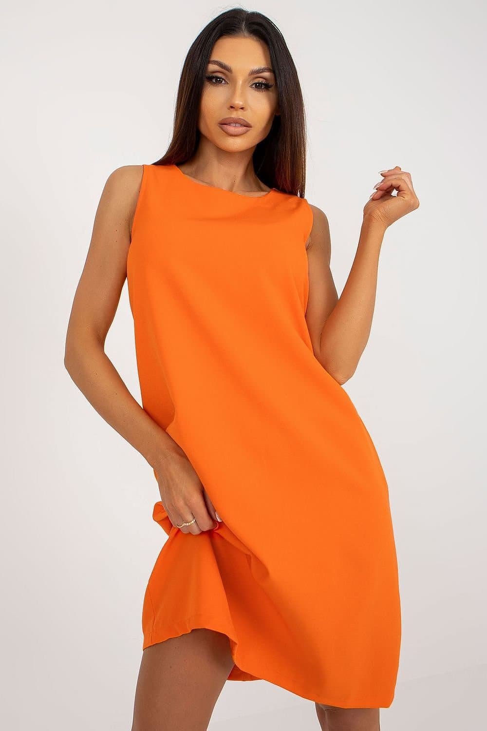 Robe De Cocktail Orange Courte Chic 2