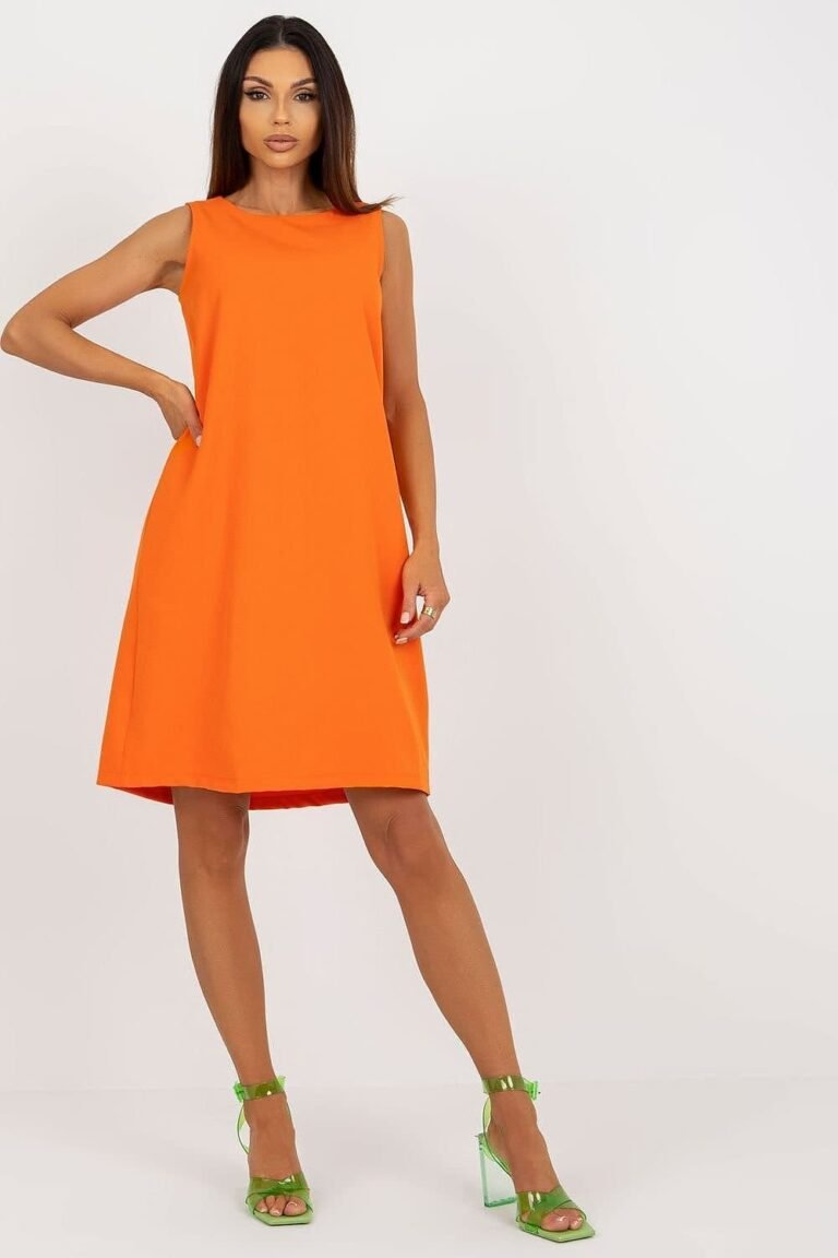 Robe De Cocktail Orange Courte Chic S